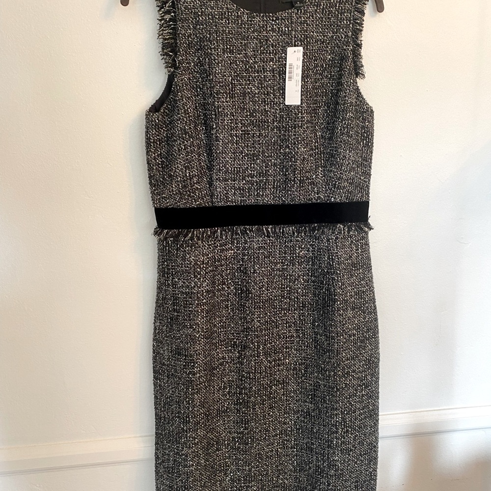 Jcrew black tweed dress